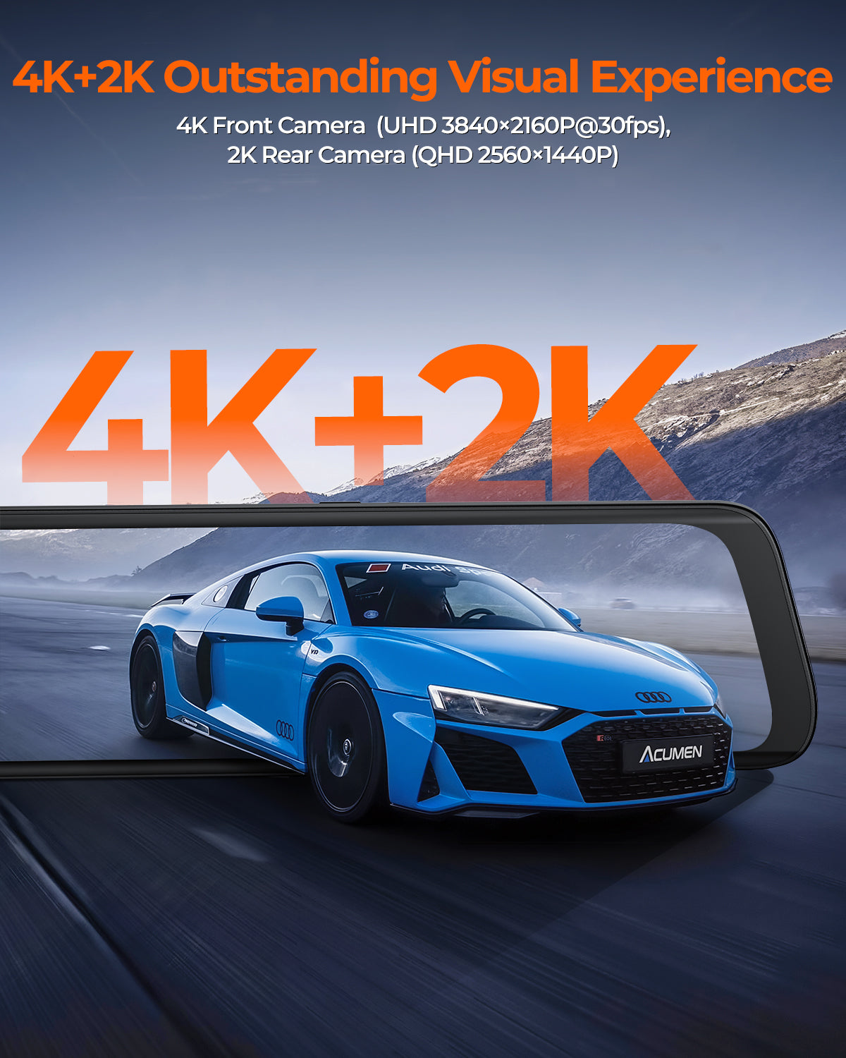 XR10 Pro 4K Front & 2.5K Rear Cameras, 10" IPS Touchscreen with Built-in Wi-Fi - Acumen Camera
