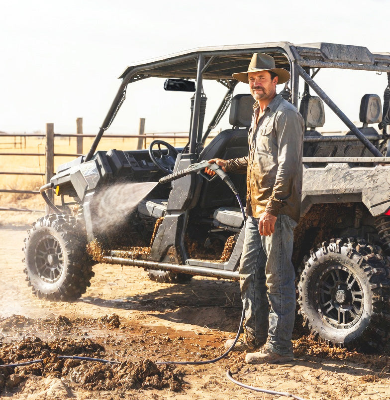 âI run a small cattle spread in dusty Southern California. Every day ends with mud and cow crap on everything â including where my old display used to be. With the Legend 2CH bundle, I just pressure wash the whole side-by-side like the rest of my gear. No more covering it up or worrying about water damage. The extra Rear view saved me from clipping a gate post twice already. Worth every penny.ââ Mike, Central Valley Ranch Operator