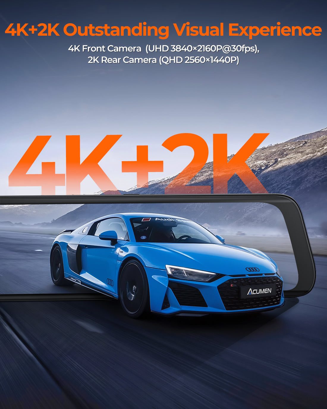 XR10 Pro with 4K Front and 2K Rear Cameras, 10"IPS Touchscreen