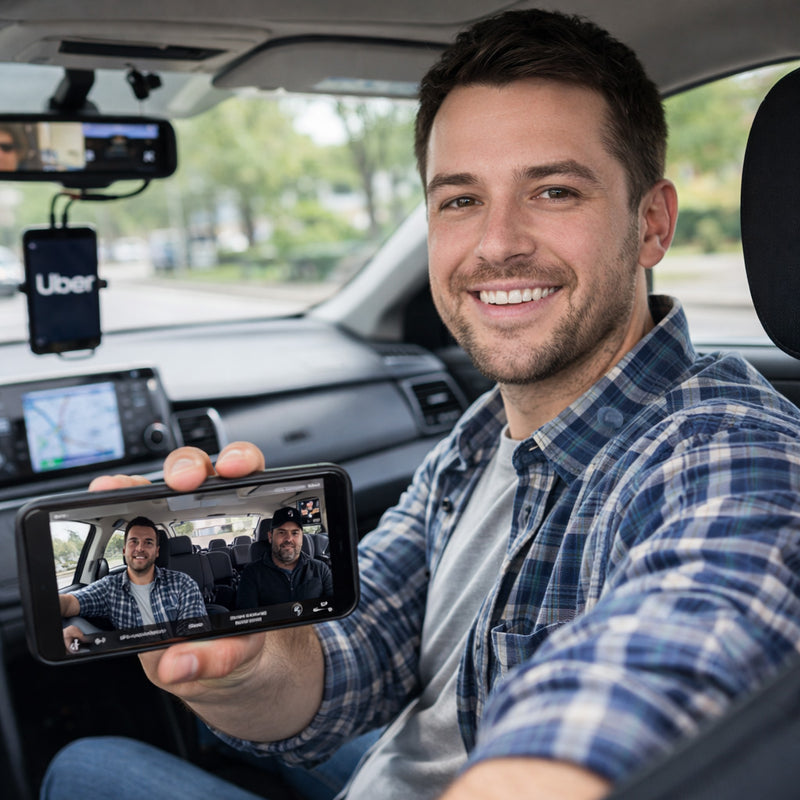 "I drive for Uber part-time. The cabin view ended a dispute in 30 seconds — passenger claimed I braked hard, video showed otherwise. Saved my rating and my night."— Alex, Rideshare Driver