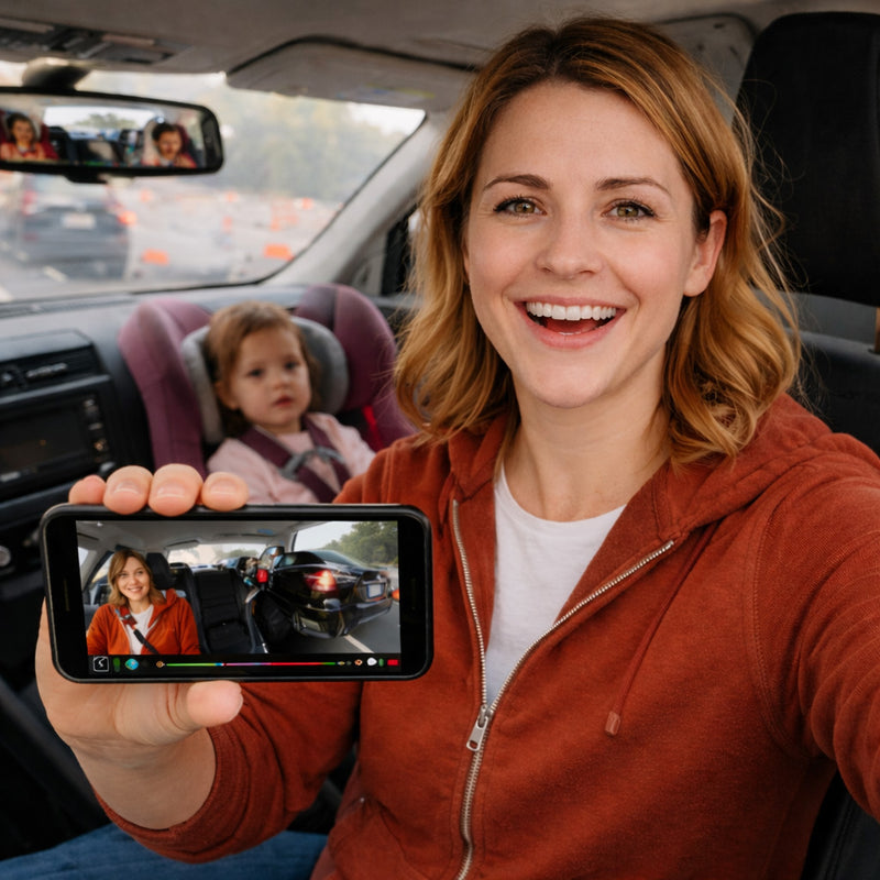"My 3-year-old baby was in the back seat when another car cut me off and sideswiped us. The other driver said I changed lanes into them. The cabin + rear footage clearly showed what really happened "— Emily, Young Mom