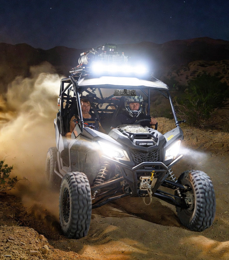 “I hit Johnson valley and local desert runs hard — whoops, dust, night sessions. The 4CH views let me see lines way better, especially with passengers and gear loaded. One-tap rock lights and compressor saved me on a flat at midnight. Best part? After getting absolutely caked, I pressure wash the entire rig — mirror never flinches. No more babying electronics in a machine that gets hosed weekly.”— Tyler, Desert Enthusiast, Southern California